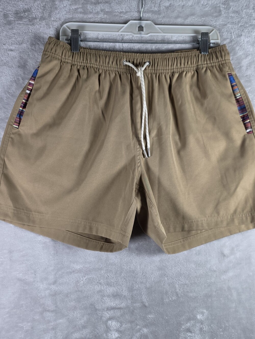 Wowie Sapien 2.0 Shorts Mens Large Khaki 5” Inseam Drawstring Chino Tribal NWT